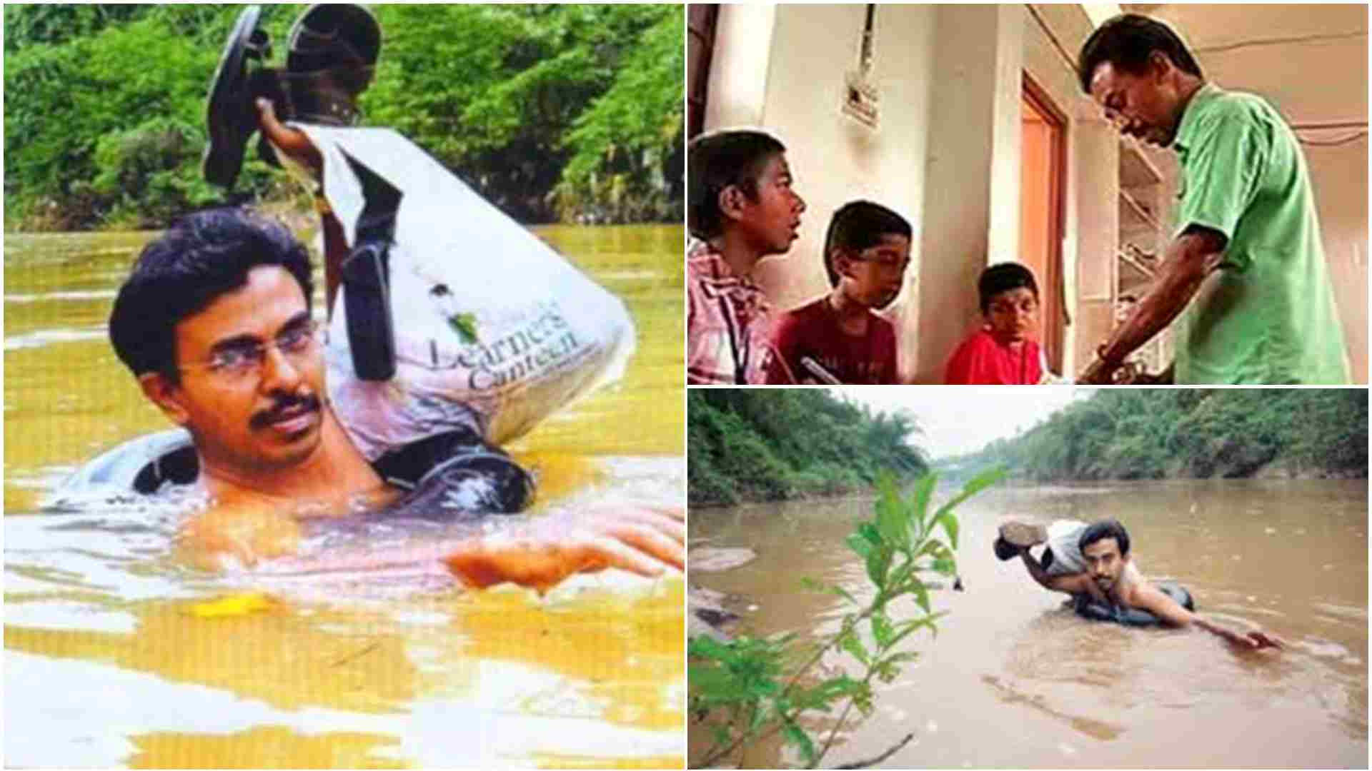 This teacher from Kerala swims to school daily