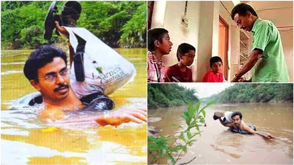 This teacher from Kerala swims to school daily