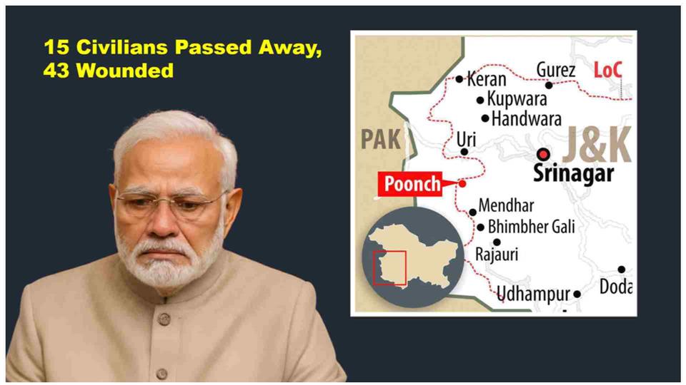 15 Civilians Passed Away, 43 Wounded in Artillery Event by Pakistan Army in Poonch, Tangdhar